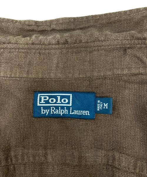 POLO RALPH LAUREN（ポロ・ラルフローレン）POLO RALPH LAUREN (ポロ・ラルフローレン) S/Sリネンシャツ ブラウン サイズ:Mの古着・服飾アイテム