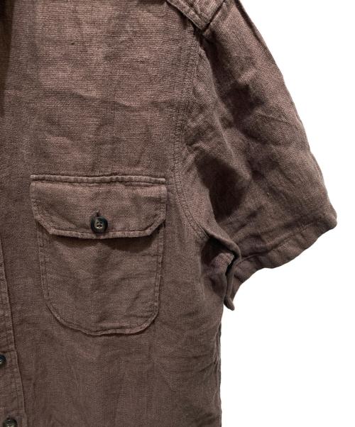 POLO RALPH LAUREN（ポロ・ラルフローレン）POLO RALPH LAUREN (ポロ・ラルフローレン) S/Sリネンシャツ ブラウン サイズ:Mの古着・服飾アイテム