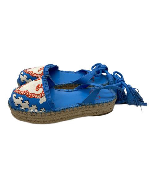 VALENTINO（ヴァレンティノ）VALENTINO (ヴァレンティノ) ウェッジソールサンダル ブルー サイズ:35の古着・服飾アイテム