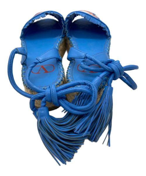 VALENTINO（ヴァレンティノ）VALENTINO (ヴァレンティノ) ウェッジソールサンダル ブルー サイズ:35の古着・服飾アイテム