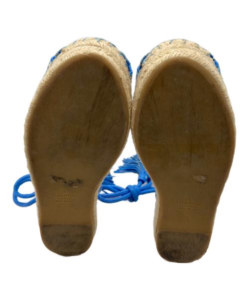 VALENTINO（ヴァレンティノ）VALENTINO (ヴァレンティノ) ウェッジソールサンダル ブルー サイズ:35の古着・服飾アイテム