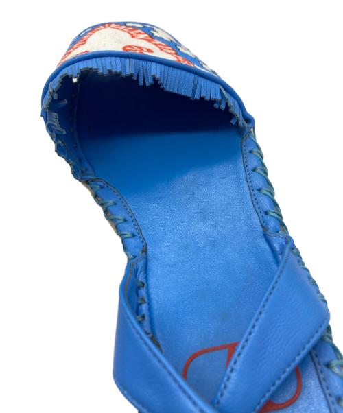 VALENTINO（ヴァレンティノ）VALENTINO (ヴァレンティノ) ウェッジソールサンダル ブルー サイズ:35の古着・服飾アイテム