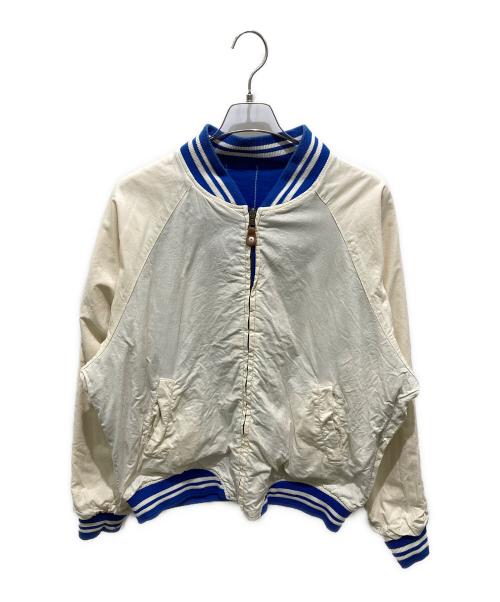 GENUINE MERCHANDISE（ジェニュイン マーチャンダイズ）GENUINE MERCHANDISE (ジェニュイン マーチャンダイズ) MIRAGE (ミラージュ) リバーシブルブルゾン ホワイト×ブルー サイズ:Lの古着・服飾アイテム