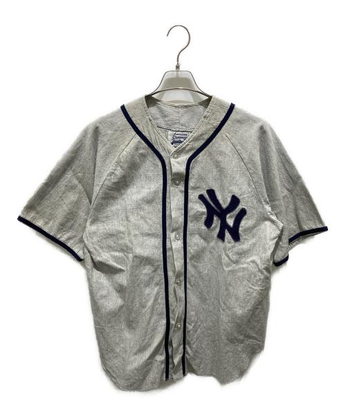 American Pastimes（アメリカンパスタイム）American Pastimes (アメリカンパスタイム) ベースボールシャツ グレー サイズ:Mの古着・服飾アイテム