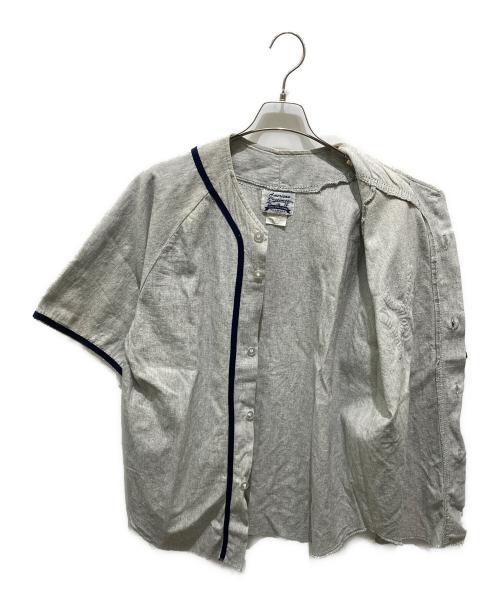 American Pastimes（アメリカンパスタイム）American Pastimes (アメリカンパスタイム) ベースボールシャツ グレー サイズ:Mの古着・服飾アイテム