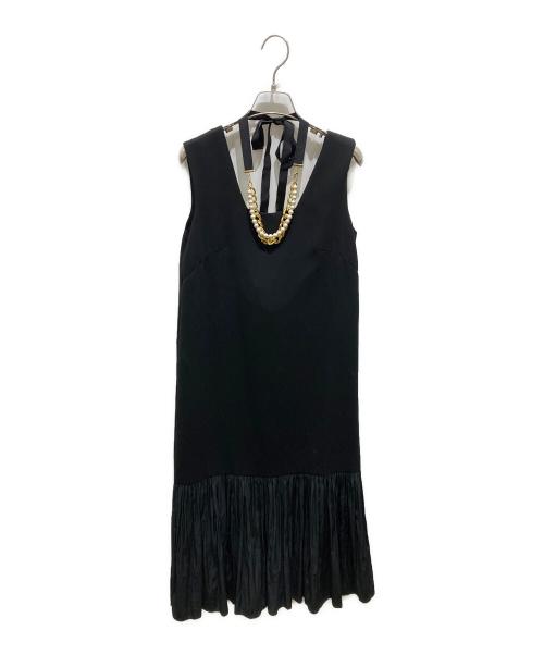 GRACE CLASS（グレースクラス）GRACE CLASS (グレースクラス) ネックレス付きティアードドレス ブラック サイズ:36の古着・服飾アイテム