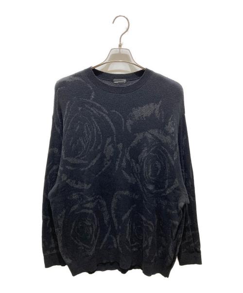 LAD MUSICIAN（ラッドミュージシャン）LAD MUSICIAN (ラッドミュージシャン) BIG ROSE CREW NECK PULLOVER KNIT ブラック サイズ:44の古着・服飾アイテム
