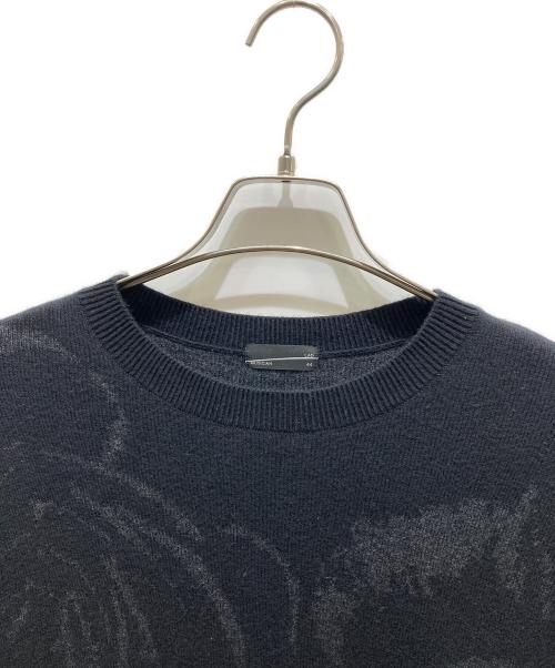 LAD MUSICIAN（ラッドミュージシャン）LAD MUSICIAN (ラッドミュージシャン) BIG ROSE CREW NECK PULLOVER KNIT ブラック サイズ:44の古着・服飾アイテム