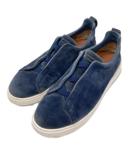 ERMENEGILDO ZEGNA（エルメネジルド・ゼニア）Ermenegildo Zegna (エルメネジルド・ゼニア) Triple Stitchスニーカー ネイビー サイズ:7の古着・服飾アイテム