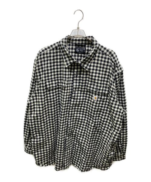 CarHartt（カーハート）CarHartt (カーハート) チェックネルシャツ ブラック×ホワイト サイズ:3XLの古着・服飾アイテム