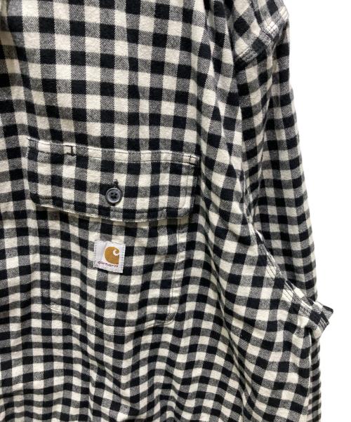 CarHartt（カーハート）CarHartt (カーハート) チェックネルシャツ ブラック×ホワイト サイズ:3XLの古着・服飾アイテム