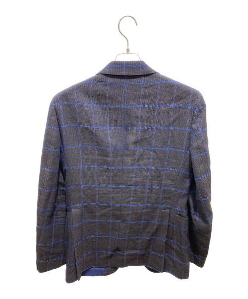 TAGLIATORE（タリアトーレ）TAGLIATORE (タリアトーレ) Brilla per il gusto (ブリッラ ペル イルグースト) タータンチェックシルクリネンテーラードジャケット ネイビー サイズ:44の古着・服飾アイテム