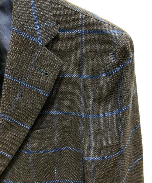 TAGLIATORE（タリアトーレ）TAGLIATORE (タリアトーレ) Brilla per il gusto (ブリッラ ペル イルグースト) タータンチェックシルクリネンテーラードジャケット ネイビー サイズ:44の古着・服飾アイテム