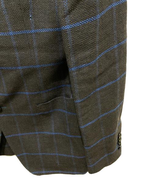 TAGLIATORE（タリアトーレ）TAGLIATORE (タリアトーレ) Brilla per il gusto (ブリッラ ペル イルグースト) タータンチェックシルクリネンテーラードジャケット ネイビー サイズ:44の古着・服飾アイテム