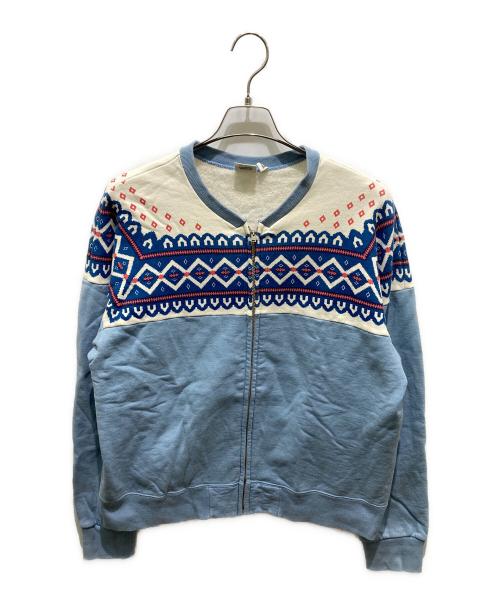 SURE MANUFACTURING（シュアーマニファクチャリング）SURE MANUFACTURING (シュアーマニファクチャリング) Snow pattern Full Zip Sweatshirt ブルー サイズ:XLの古着・服飾アイテム
