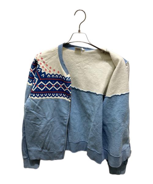 SURE MANUFACTURING（シュアーマニファクチャリング）SURE MANUFACTURING (シュアーマニファクチャリング) Snow pattern Full Zip Sweatshirt ブルー サイズ:XLの古着・服飾アイテム