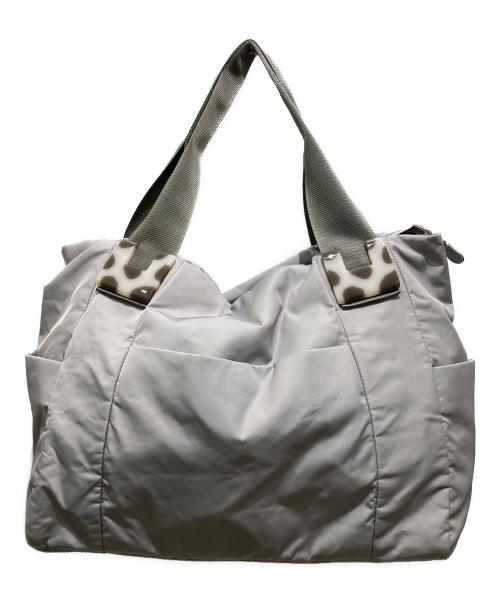 ear PAPILLONNER（イアパピヨネ）ear PAPILLONNER (イアパピヨネ) 樹脂パーツ2WAYトートバッグ グレーの古着・服飾アイテム