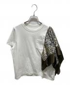 sacaiサカイ）の古着「スカーフディティールTシャツ」｜ホワイト×ブラウン