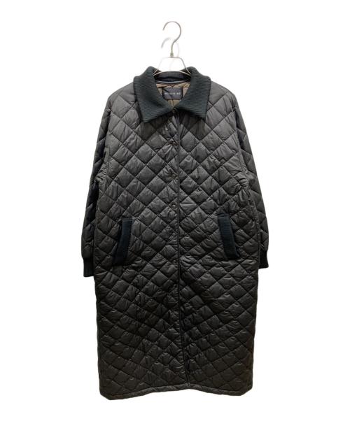 mizuiro ind（ミズイロインド）mizuiro ind (ミズイロインド) リブカラーキルティングコート ブラック サイズ:記載なしの為実寸参照の古着・服飾アイテム