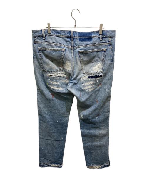INNOCENCENYC（イノセンスニューヨーク）INNOCENCENYC (イノセンスニューヨーク) Stitch Paint Denim Pants ブルー サイズ:36の古着・服飾アイテム