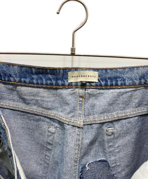 INNOCENCENYC（イノセンスニューヨーク）INNOCENCENYC (イノセンスニューヨーク) Stitch Paint Denim Pants ブルー サイズ:36の古着・服飾アイテム