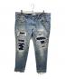 INNOCENCENYC（イノセンスニューヨーク）の古着「Stitch Paint Denim Pants」｜ブルー