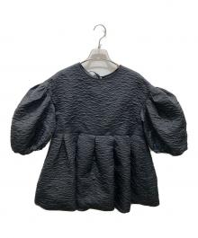 Bluelea（ブルレア）の古着「Silky Jacquard Blouse」｜ブラック