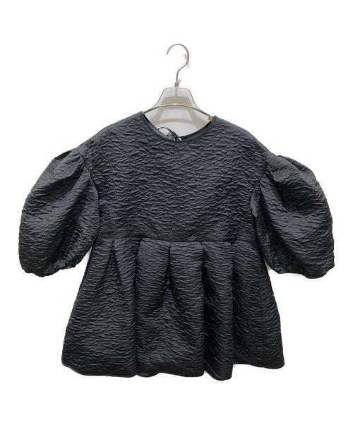 Bluelea（ブルレア）Bluelea (ブルレア) Silky Jacquard Blouse ブラック サイズ:Ｆの古着・服飾アイテム
