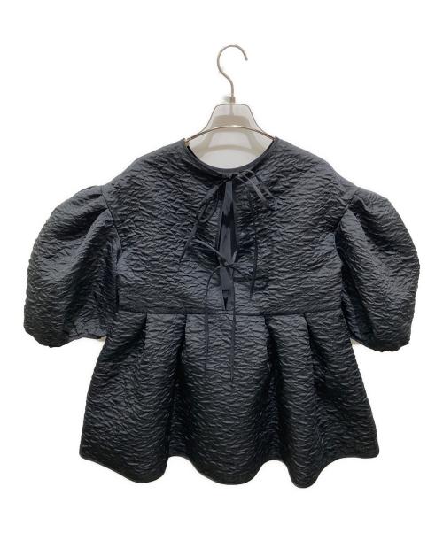 Bluelea（ブルレア）Bluelea (ブルレア) Silky Jacquard Blouse ブラック サイズ:Ｆの古着・服飾アイテム