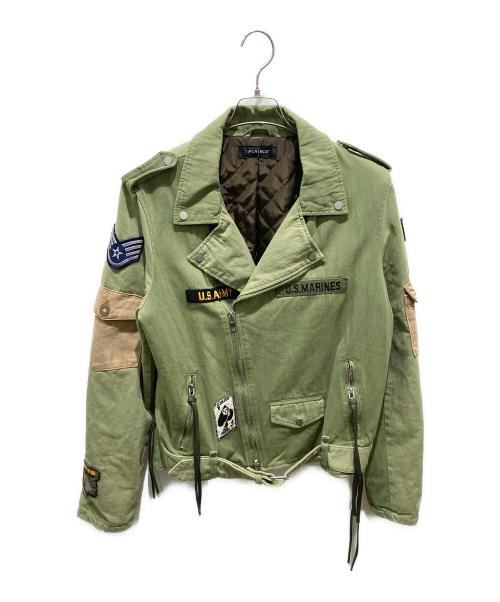 MLVINCE（メルヴィンス）MLVINCE (メルヴィンス) military motorcycle jacket カーキ サイズ:Lの古着・服飾アイテム