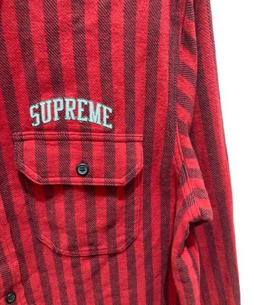 SUPREME（シュプリーム）SUPREME (シュプリーム) Stripe Flannel Shirt レッド サイズ:Lの古着・服飾アイテム