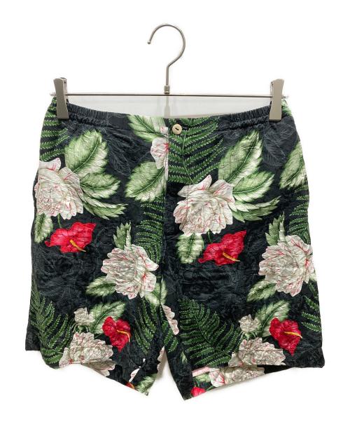 GUCCI（グッチ）GUCCI (グッチ) シルク混ハーフパンツ ブラック×グリーン サイズ:44の古着・服飾アイテム