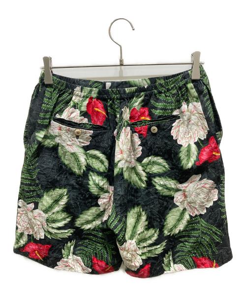 GUCCI（グッチ）GUCCI (グッチ) シルク混ハーフパンツ ブラック×グリーン サイズ:44の古着・服飾アイテム