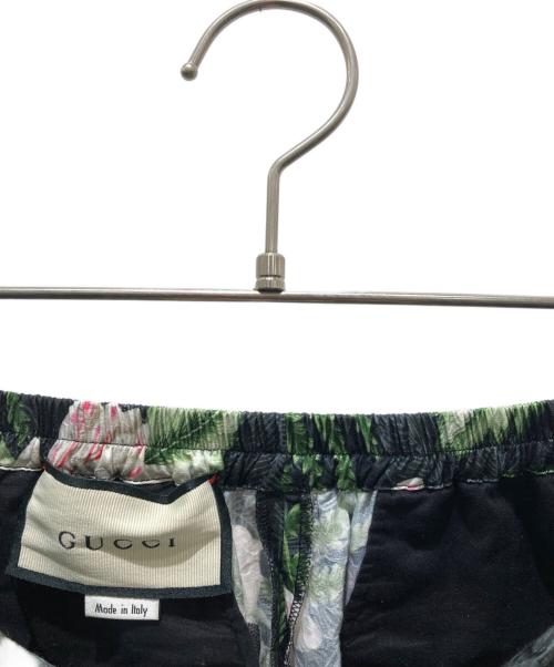 GUCCI（グッチ）GUCCI (グッチ) シルク混ハーフパンツ ブラック×グリーン サイズ:44の古着・服飾アイテム
