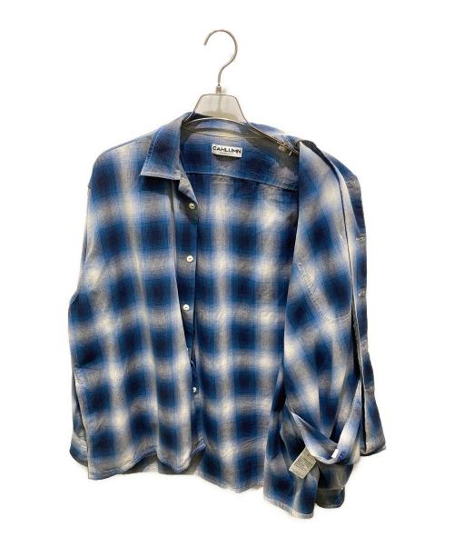 CAHLUMN（カウラム）CAHLUMN (カウラム) オンブレチェックシャツ ブルー サイズ:Mの古着・服飾アイテム