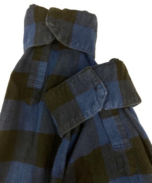 F.C.R.B.（エフシーレアルブリストル）F.C.R.B. (エフシーレアルブリストル) BIG LOGO FLANNEL BAGGY SHIRT ブラック×ブルー サイズ:XLの古着・服飾アイテム