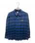F.C.R.B.（エフシーレアルブリストル）の古着「BIG LOGO FLANNEL BAGGY SHIRT」｜ブラック×ブルー