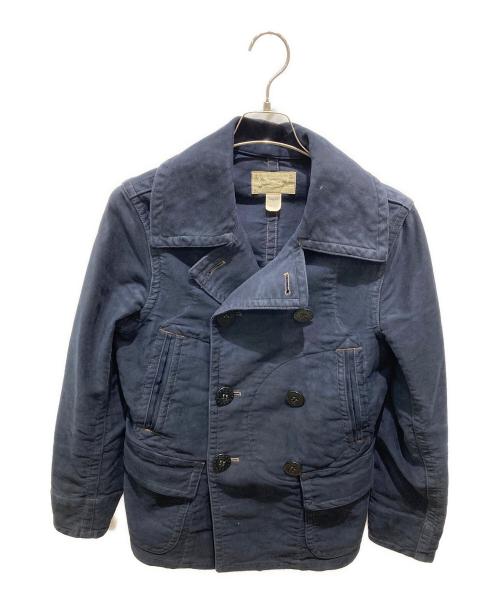 RRL（ダブルアールエル）RRL (ダブルアールエル) インディゴ コットン モールスキン Pコート ネイビー サイズ:XSの古着・服飾アイテム