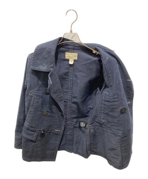 RRL（ダブルアールエル）RRL (ダブルアールエル) インディゴ コットン モールスキン Pコート ネイビー サイズ:XSの古着・服飾アイテム