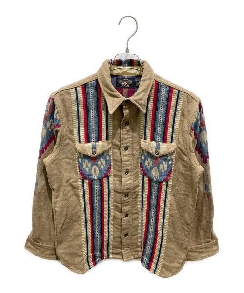 RRL（ダブルアールエル）RRL (ダブルアールエル) ジャガードワークシャツ ブラウン サイズ:Mの古着・服飾アイテム