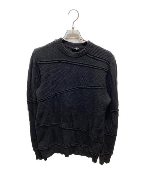 DIESEL（ディーゼル）DIESEL (ディーゼル) K-PATHY 切替クルーネックニット ブラック サイズ:Lの古着・服飾アイテム