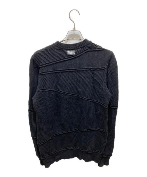DIESEL（ディーゼル）DIESEL (ディーゼル) K-PATHY 切替クルーネックニット ブラック サイズ:Lの古着・服飾アイテム