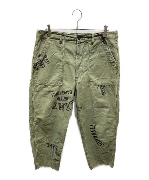 JOHNBULL（ジョンブル）JOHNBULL (ジョンブル) 13STAR ステンシル ベイカーパンツ カーキ サイズ:Lの古着・服飾アイテム