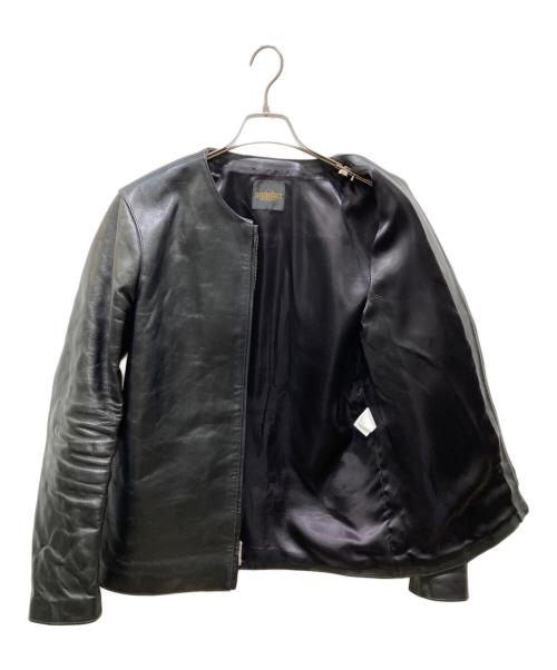 FINECREEK&CO（ファインクリークアンドコー）FINECREEK&CO (ファインクリークアンドコー) ホースハイドレザージャケット ブラック サイズ:40の古着・服飾アイテム