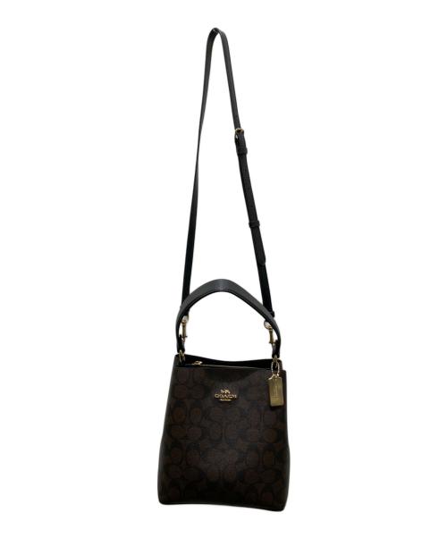 COACH（コーチ）COACH (コーチ) スモール タウン バケット バッグ シグネチャー キャンバス ブラウンの古着・服飾アイテム