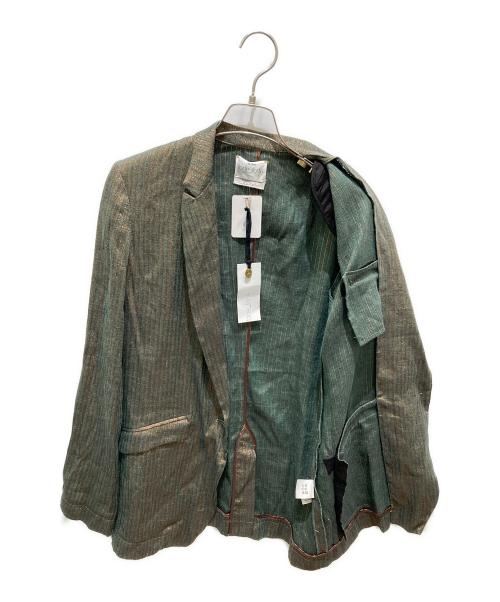 forte forte（フォルテ・フォルテ）forte forte (フォルテ・フォルテ) リネンテーラードジャケット グリーン サイズ:記載なしの為実寸参照の古着・服飾アイテム