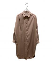 Loungedress（ラウンジドレス）の古着「サテンBIGシャツワンピース」｜ブラウン