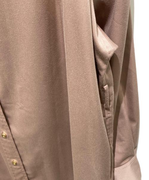 Loungedress（ラウンジドレス）Loungedress (ラウンジドレス) サテンBIGシャツワンピース ブラウン サイズ:FREEの古着・服飾アイテム