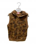 BAPE BY A BATHING APEベイプバイアベイシングエイプ）の古着「フーデッドベスト」｜ブラウン