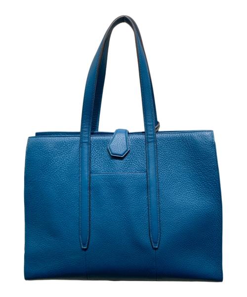 ETiAM（エティアム）ETiAM (エティアム) シュリンク スクエアトートバッグ ブルーの古着・服飾アイテム